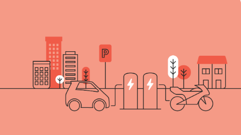Cartoon electric charging station